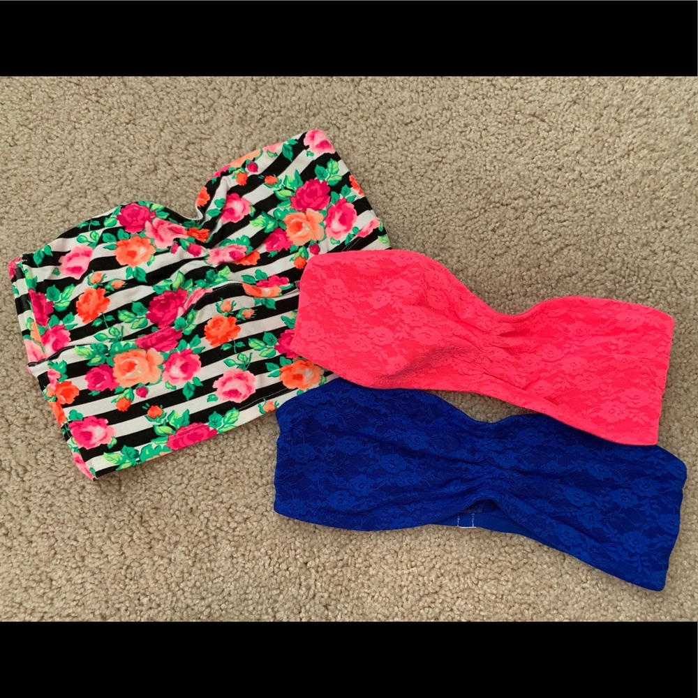 SET OF 3 VS Pink bralettes